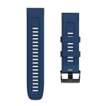 For Garmin Tactix 7 Pro / Fenix 7X / 6X Pro 26mm Screw Black Steel Buckle Silicone Watch Band(Midnight Blue) - Image 5