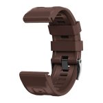 For Garmin Tactix 7 Pro / Fenix 7X / 6X Pro 26mm Screw Black Steel Buckle Silicone Watch Band(Brown) - Image 3