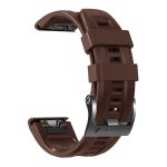 For Garmin Tactix 7 Pro / Fenix 7X / 6X Pro 26mm Screw Black Steel Buckle Silicone Watch Band(Brown) - Image 4