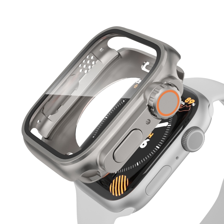 EDA005150201E For Apple Watch Series 9 / 8 / 7 41mm Change to Ultra 49mm Waterproof All-Inclusive Film Hybrid PC Watch Case(Titanium Gold) - Image 1