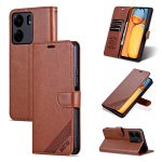 Xiaomi For Poco C65/Redmi 13C AZNS Sheepskin Texture Flip Leather Phone Case(Brown)