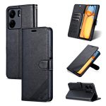 Xiaomi For  Poco C65/Redmi 13C AZNS Sheepskin Texture Flip Leather Phone Case(Black)