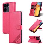 Xiaomi For  Poco C65/Redmi 13C AZNS Sheepskin Texture Flip Leather Phone Case(Red)