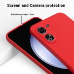 Xiaomi For  Poco C65/Redmi 13C Solid Color Liquid Silicone Dropproof Full Coverage Protective Case(Red) - Image 5