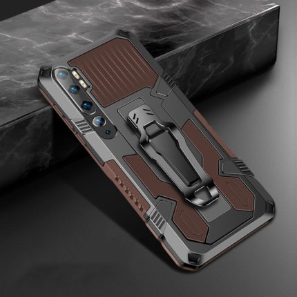 Xiaomi For Mi Note 10 Pro Machine Armor Warrior Shockproof PC + TPU Protective Case(Coffee)