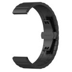 For Huawei Watch GT 3 Pro 46mm 22mm One Bead Butterfly Buckle Metal Steel Watch Band   ΜΑΥΡΟ - Image 6