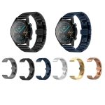 For Huawei Watch GT 3 Pro 46mm 22mm One Bead Butterfly Buckle Metal Steel Watch Band   ΜΑΥΡΟ - Image 2