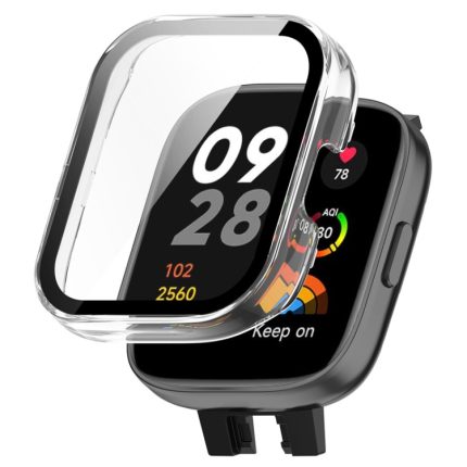 For Redmi Watch 3 ENKAY Hat-Prince Full Coverage PC Frame + Tempered Glass Film Watch Case(Transparent)