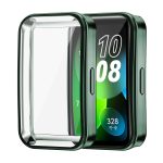 Για Huawei Band 8 ENKAY Hat-Prince Πλήρης κάλυψη Ηλεκτροεπικαλυμμένη μαλακή θήκη ρολογιού TPU με προστασία οθόνης (Σκούρο πράσινο)