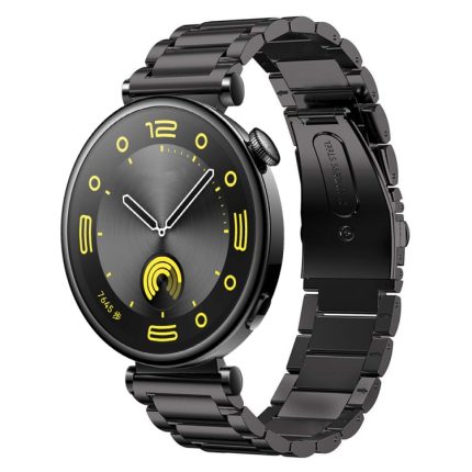 For Huawei Watch GT4 46mm Three Bead Stainless Steel Metal Watch Band(Black)