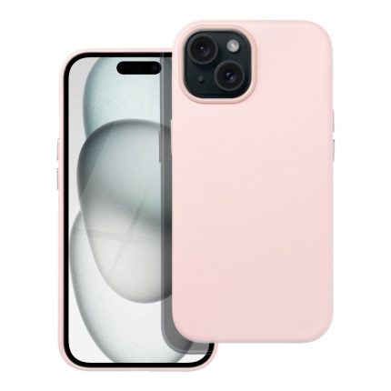 Δερμάτινο κάλυμμα Mag συμβατό με MagSafe για IPHONE 15 ροζ
