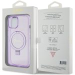Γνήσια θήκη GUESS Hardcase GUHMP15SHRSGSU για iPhone 15 (Λογότυπο Magsafe / Glitter Script / Βάση δαχτυλιδιού / μωβ) - Image 4
