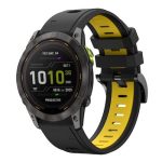 Garmin for  Enduro 2 26mm Two-Color Sports Silicone Watch Band(Black+Yellow)(OEM)
