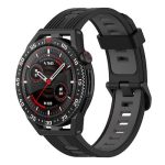 Huawei for  Watch GT 3 SE 22mm Two-color Stripe Silicone Watch Band(Black Dark Grey)(OEM)