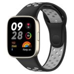Xiaomi for Redmi Watch 3 Lite /For Redmi Watch 3 Sports λουράκι ρολογιών σιλικόνης δύο χρωμάτων (Μαύρο+Γκρι)(OEM)