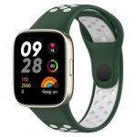 Xiaomi for Redmi Watch 3 Lite/For Redmi Watch 3 Sports λουράκι ρολογιών σιλικόνης δύο χρωμάτων (Σκούρο πράσινο+λευκό)(OEM)