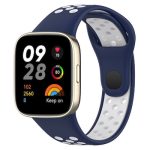 XIAOMI για Redmi Watch 3 Lite/For Redmi Watch 3 Sports λουράκι ρολογιών σιλικόνης δύο χρωμάτων (Σκούρο Μπλε+Λευκό)(ΟΕΜ)