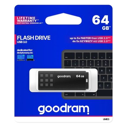 GoodRAM UME3 64GB USB 3.0 Stick Μαύρο