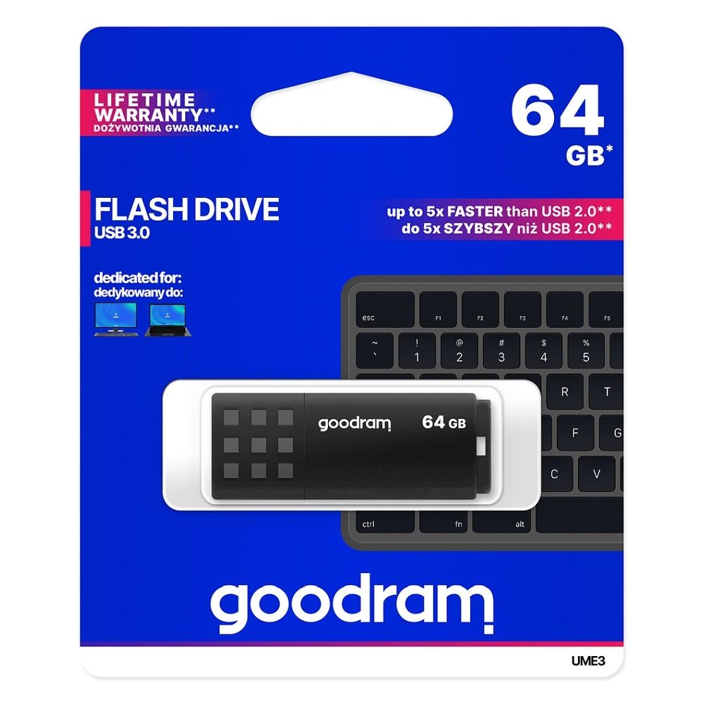 1eb020b7a48af9533d9f9e904f7507da GoodRAM UME3 64GB USB 3.0 Stick Μαύρο - Image 1