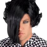 Αποκριάτικη Περούκα Ίσια Μαύρη Emo