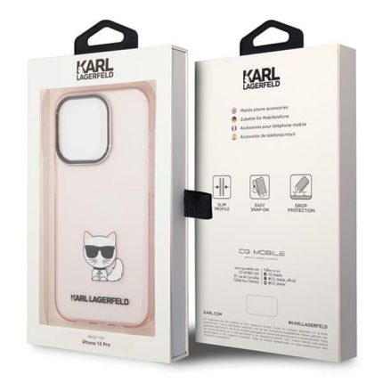 Karl Lagerfeld Choupette Back Cover Σιλικόνης Ροζ (iPhone 14 Pro)