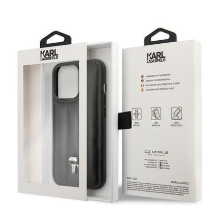 Karl Lagerfeld Puffy Ikonik Pin Back Cover Συνθετική Μαύρο (iPhone 14 Pro)