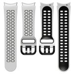 For Samsung Galaxy Watch 4 Classic 46mm 20mm Breathable Two-Color Silicone Watch Band(White+Black) - Image 2