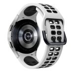 For Samsung Galaxy Watch 4 Classic 46mm 20mm Breathable Two-Color Silicone Watch Band(White+Black) - Image 3