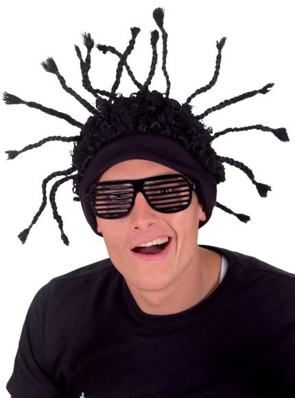 Αποκριάτικη Περούκα Ράστα Μαύρη Electro Rasta