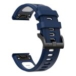 For Garmin Fenix 7X 26mm Two-Color Sports Silicone Watch Band(Midnight Blue + White) - Image 3