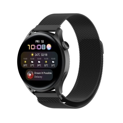 For Huawei Watch 3 / 3 Pro 22mm Milanese Loop Watch Band(Black)