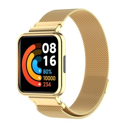 For Xiaomi Redmi Watch 2 Lite 2 in 1 Milano Metal Watch Band with Watch Frame(Gold)