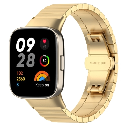 20230906215308_a164aeb2 For Xiaomi Redmi Watch 3 / Mi Watch Lite 3 One-bead Steel Metal Watch Band(Gold) - Image 1
