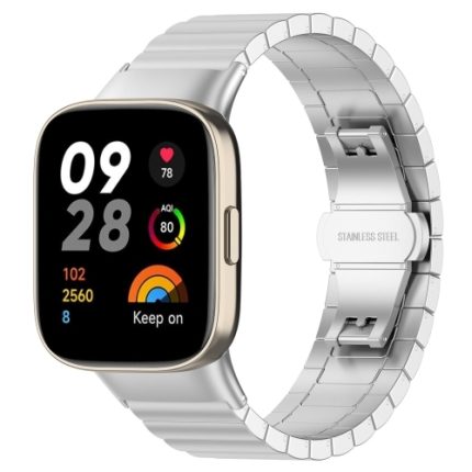 For Xiaomi Redmi Watch 3 / Mi Watch Lite 3 One-bead Steel Metal Watch Band(Silver)