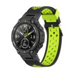 For Amazfit T-Rex / T-Rex Pro / Ares 3-Row Holes Two-color Silicone Watch Band (Black /Green)