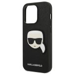 Karl Lagerfeld Saffiano Karl`s Head Patch Back Cover Σιλικόνης Μαύρο (iPhone 14 Pro) - Image 3