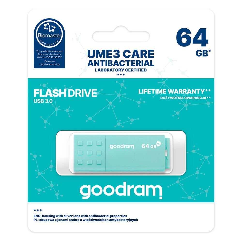 315a2960df070f1263d626f70519ea87 GoodRAM UME3 64GB USB 3.0 Stick Τιρκουάζ - Image 1