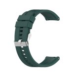 For Amazfit GTS 2e / GTS 2 20mm Silicone Watch Band with Silver Buckle(Dark Green) - Image 2