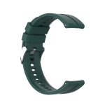 For Amazfit GTS 2e / GTS 2 20mm Silicone Watch Band with Silver Buckle(Dark Green) - Image 4