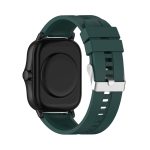 For Amazfit GTS 2e / GTS 2 20mm Silicone Watch Band with Silver Buckle(Dark Green) - Image 5