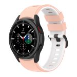 For Samsung Galaxy Watch4 Classic 42mm / 46mm Two-color Silicone Strap Watch Band(Pink White)