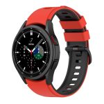 For Samsung Galaxy Watch4 Classic 42mm / 46mm Two-color Silicone Strap Watch Band(Red Black)