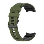 For Samsung Galaxy Watch4 Classic 42mm / 46mm Two-color Silicone Strap Watch Band(Green Black) - Image 2
