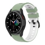 For Samsung Galaxy Watch4 Classic 42mm / 46mm Two-color Silicone Strap Watch Band(Light Green White)