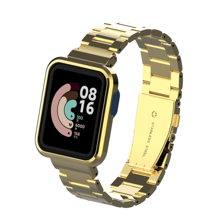 EDA002489101D_2 For Xiaomi Mi Watch Lite / Redmi Watch Three-Bead Metal Watchband(Gold) - Image 1