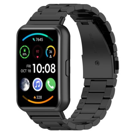 Για Huawei Watch Fit 2 Μεταλλικό λουράκι από ανοξείδωτο χάλυβα τριών σφαιριδίων (Μαύρο)