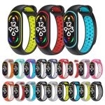 For Xiaomi Mi Band 7 Two-color Silicone Watch Band(Black+Red) - Image 2