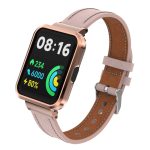 Για το Xiaomi Redmi Watch 2 Lite Γνήσια Δερμάτινη Μεταλλική Θήκη Ενσωματωμένη ζώνη ρολογιού (ανοιχτό ροζ)