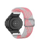 For Amazfit T-Rex / T-Rex Pro / Ares Adjustable Buckle Braided Nylon Watch Band (Pink + White)