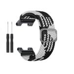 For Amazfit T-Rex / T-Rex Pro / Ares Adjustable Buckle Braided Nylon Watch Band (Black + White) - Image 3